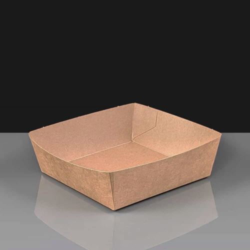 Square Kraft Brown Burger Tray
