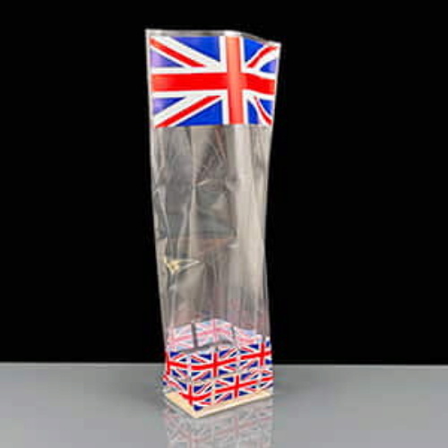 100mm x 220mm Union Jack Block Bottom Bags - Card Base (100)