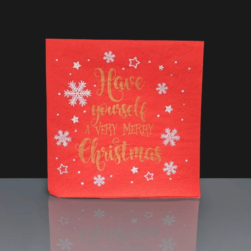 2 ply Red Merry Christmas Napkins / Serviettes