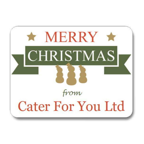 Custom 51x38mm Gloss Label - Snowmen Design (Roll of 25)