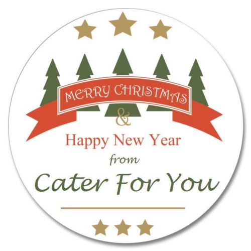 Custom Round Gloss Label - Xmas 2 Design (Roll of 25)