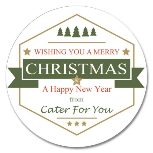 Custom Round Gloss Label - Xmas 5 Design (Roll of 25)
