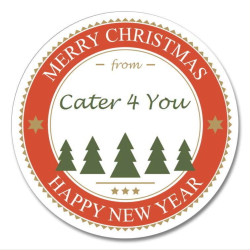 Custom Round Gloss Label - Xmas 6 Design (Roll of 25)