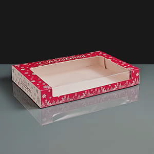 Premium Christmas Snowflake Flat Mince Pie Box 10x6.5x1.5
