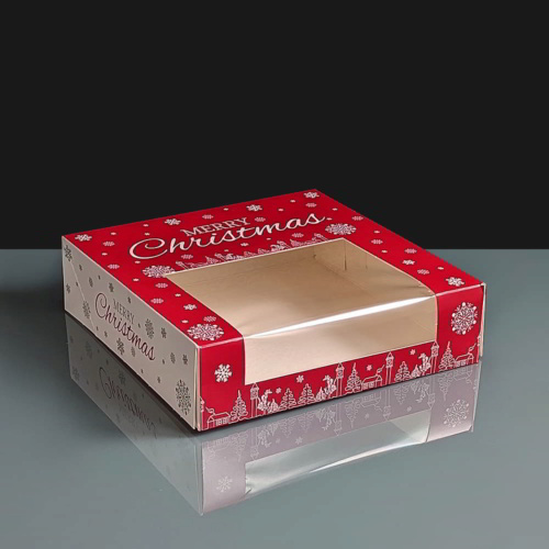 Premium Christmas Snowflake Square Mince Pie Box 7x7x2