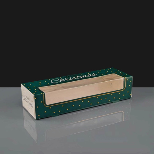 Premium Green Christmas Double Stack Mince Pie Box 9x3x2