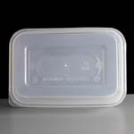 500cc Clear Rectangular Plastic Container and Lid