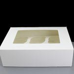 WHITE Windowed Cupcake Boxes with 6 Cavity Insert