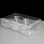 6 Cavity Plastic Hinged Cupcake Box or Pod