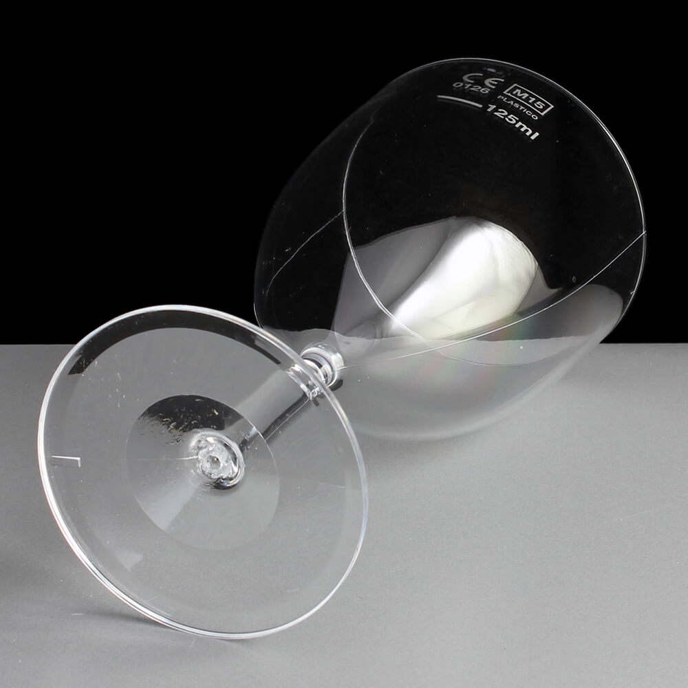 644C 125ml Reusable Polystyrene Plastic Wine Glasses CE