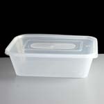 650cc Clear Rectangular Plastic Container and Lid