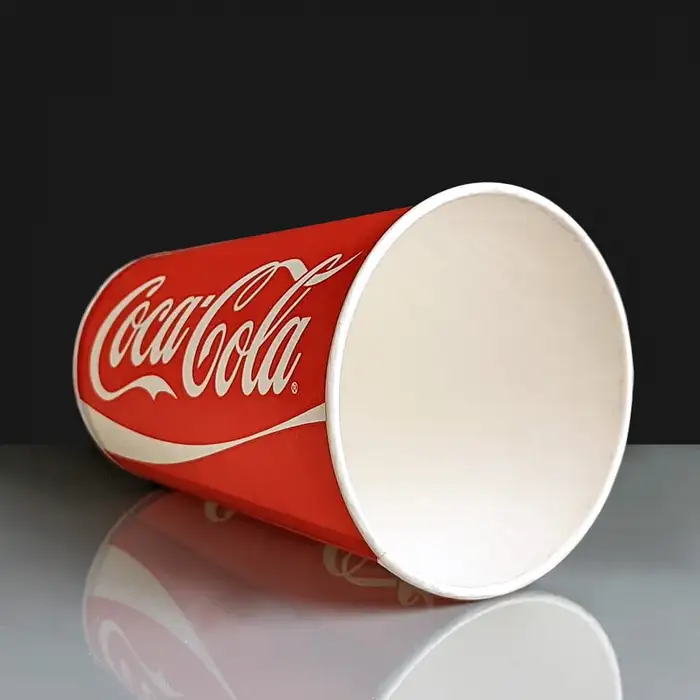 12oz Printed Waxed Paper Coca Cola Drink Cups - Case of 2000