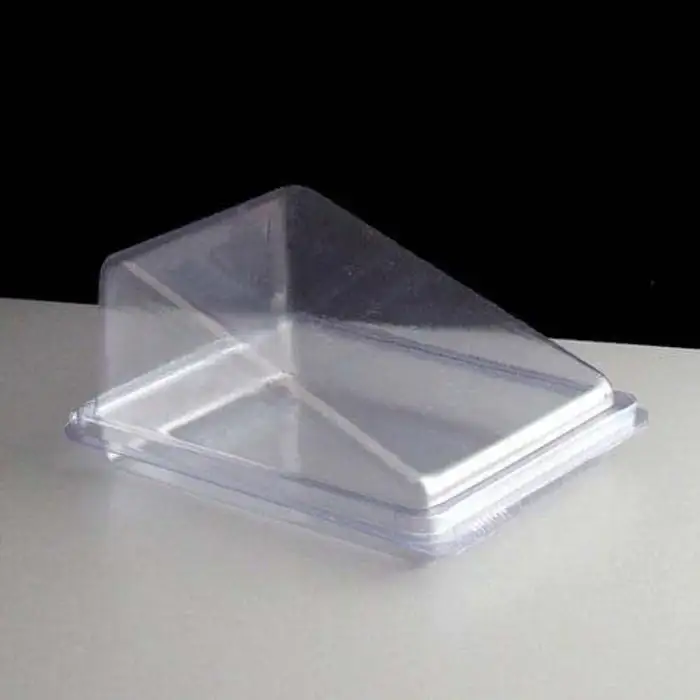 100 x Clear Cake Gateau Slice Box Wedge Container Hinged Deli Takeaway Display 