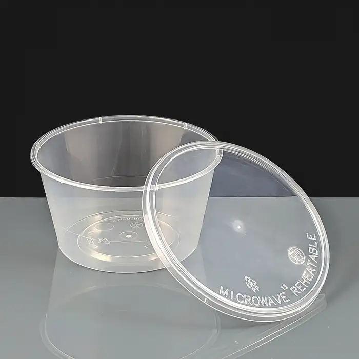 T16 Clear Round Plastic container and lid