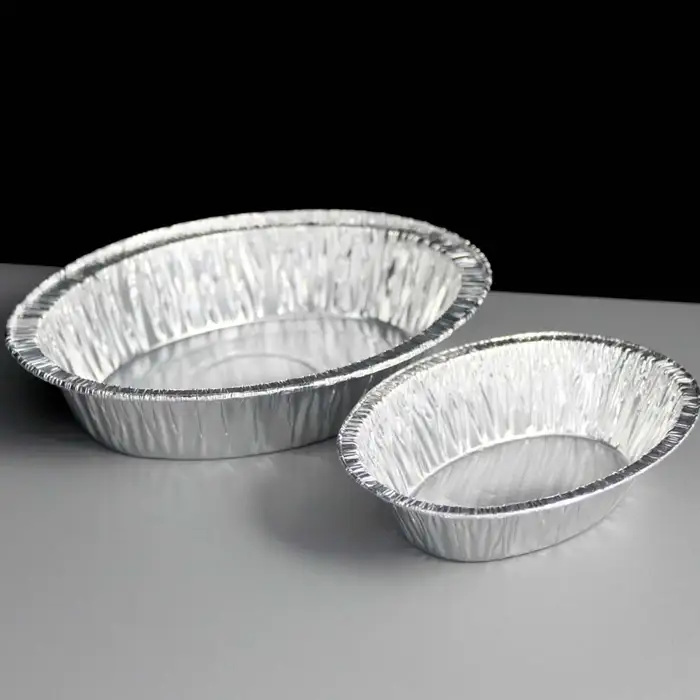 BF051 * RED Individual Pie foil Oval Aluminium Dish,Meat Steak,Chicken 