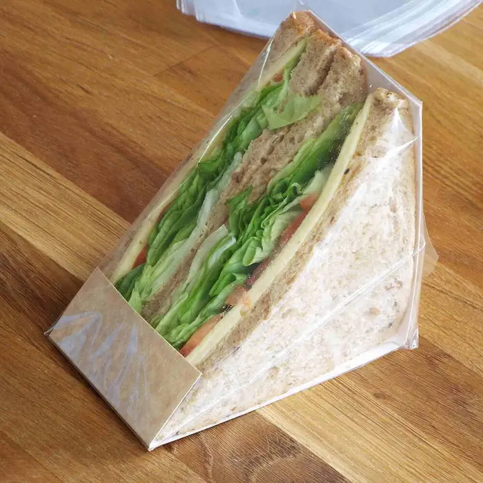 Sandwich Food Catering Takeaway Triangle Hinged Tripple Wedge Container x 500 