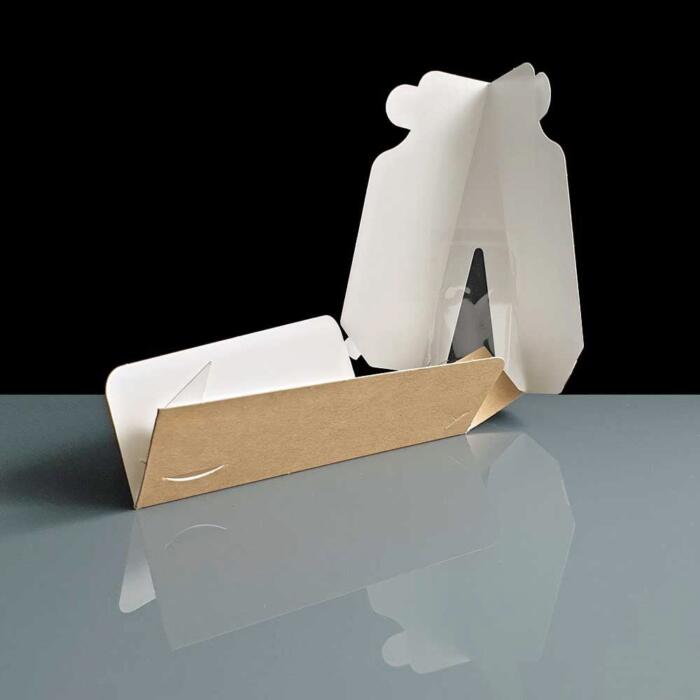 Small Brown Windowed Single Slice Cake Box Packaging