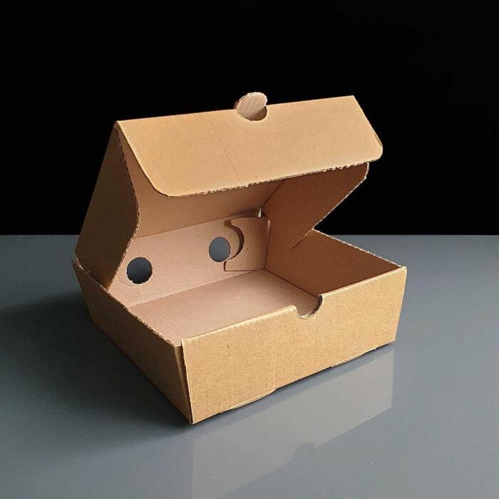 6 x 5.5" Kraft Brown Corrugated Chip Boxes