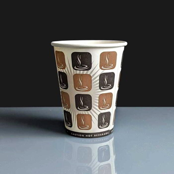 Cafe Mocha Single Walled 12oz Take Away Coffee Cup