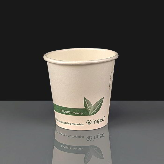 4oz INGEO Espresso Compostable Paper Coffee Cups