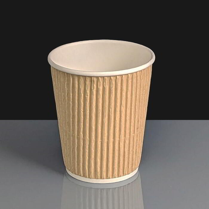Kraft 8oz rustic insulated paper tea and coffee cup