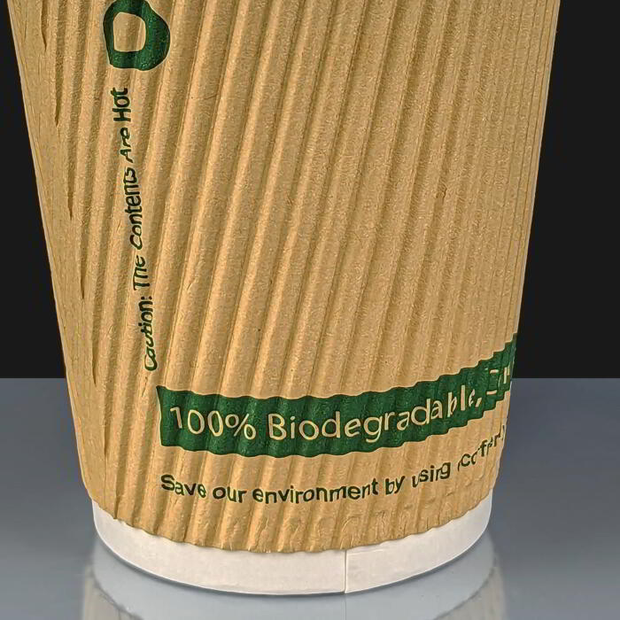 8oz Kraft Aqueous Compostable Hot Drink Paper Cups