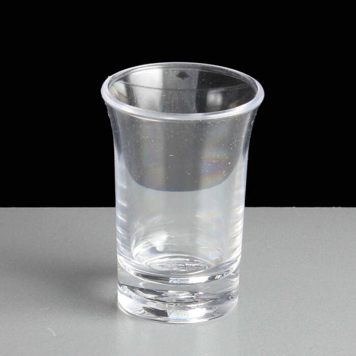 Clear 25ml Flare Plastic Shot Glasses CE