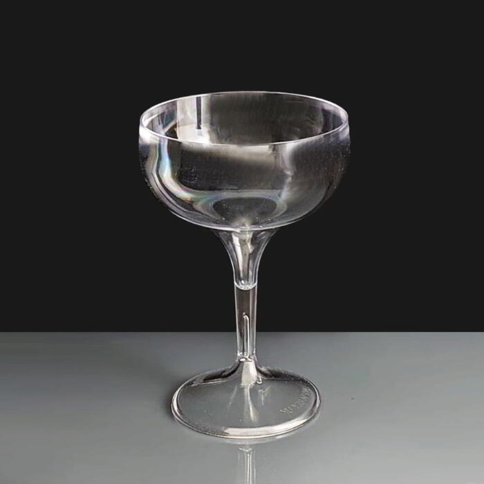 Potchen 100 Pcs Plastic Champagne Party Glasses 5 Oz Clear Disposable Champagne Glasses Stackable Acrylic Martini Flutes Unbreakable Margarita Coupe For Wedding Birthday Party Bar