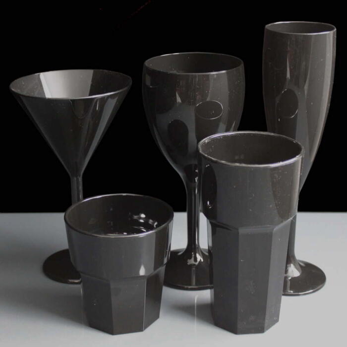 Black Plastic Wine Glasses Cater 4 You