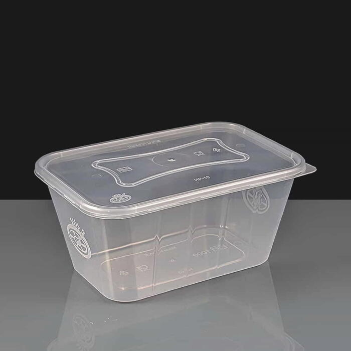 1000cc Premium Clear Plastic Rectangular Containers & Lids