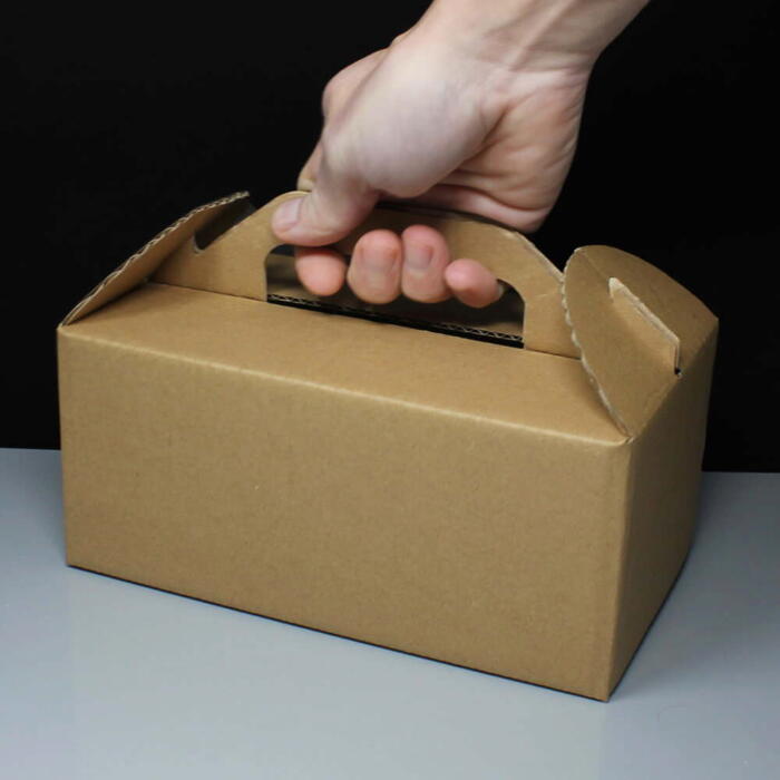 Small Corrugated Card Carry Box / Handled Lunch Box