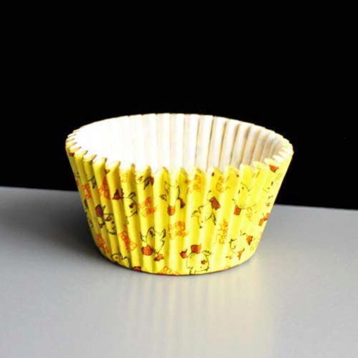 Yellow Happy Easter Cupcake or Muffin Cases