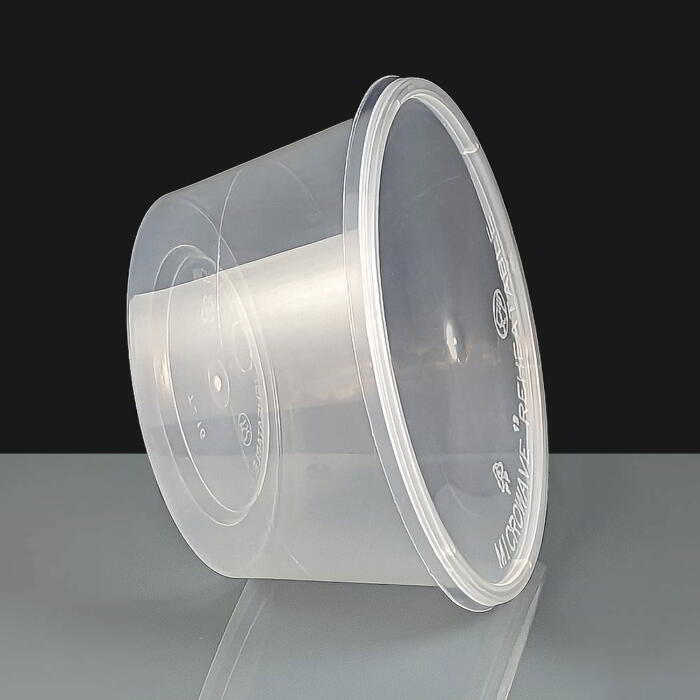 T16 Clear Round Plastic container and lid
