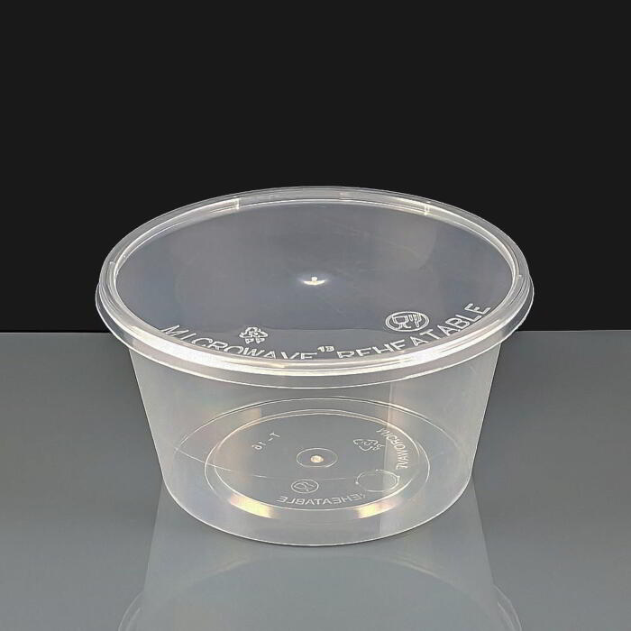 T16 Clear Round Plastic container and lid