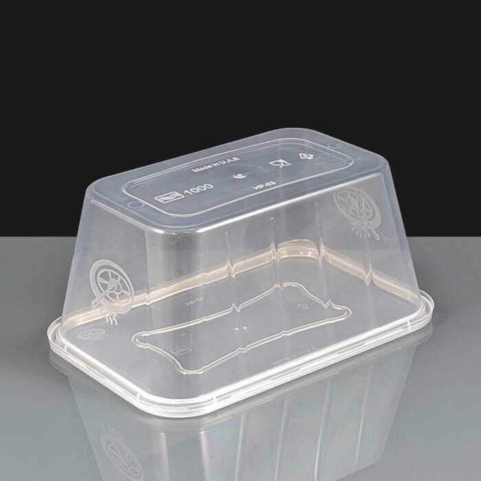 1000cc Large Clear Plastic Rectangular Containers and Lids