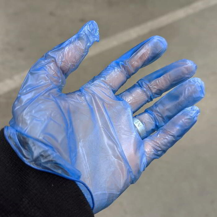 Blue Powdered Vinyl Gloves Large