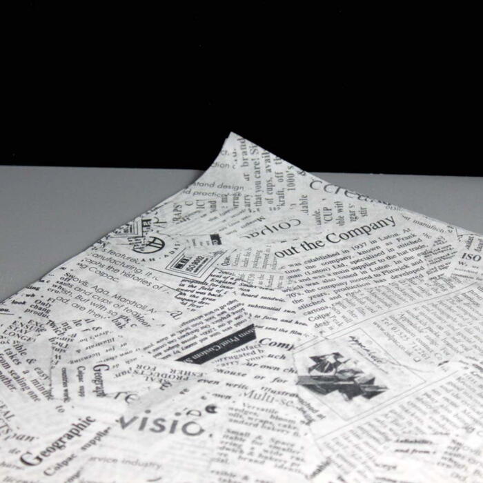 Newsprint Fish and Chips Greaseproof Paper 12 x 16 Inches