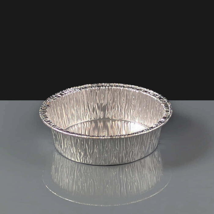 Round Foil Pie Tray 100mm Rolled Edge