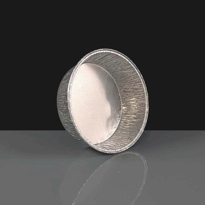 Round Foil Pie Tray 100mm Rolled Edge