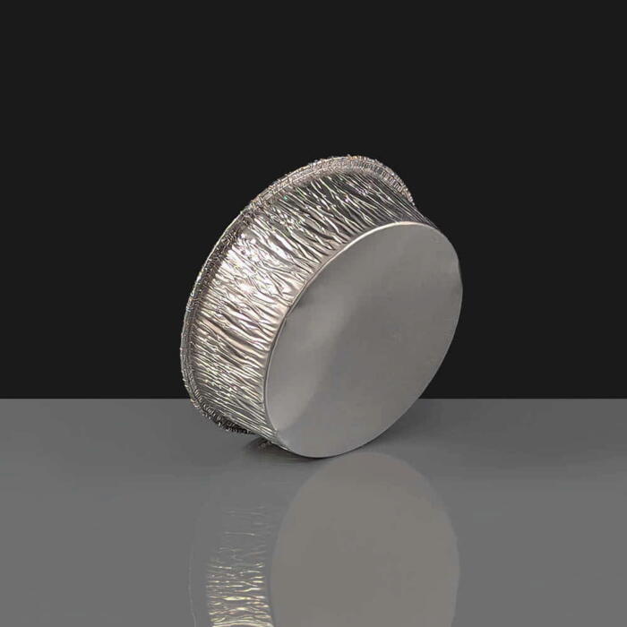 Round Foil Pie Tray 100mm Rolled Edge