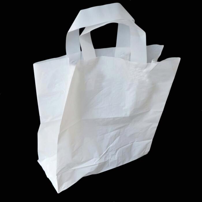White Large Handled SOS Plastic Bag