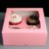 PINK Windowed Cupcake Boxes with 4 Cavity Insert