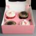 PINK Windowed Cupcake Boxes with 4 Cavity Insert