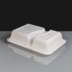 28oz White 2 Compartment Plastic Container and Clear Lid