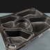 5 Compartment Black Plastic Container