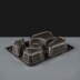 5 Compartment Black Plastic Container