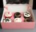 Pink Windowed Cupcake Boxes with 6 Hole Insert