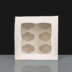 White 6 Hole Mini Cupcake Boxes Film Window