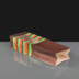 50 x 83 x 240mm Glossy Brown Windowed Paper Bag with Stripes