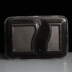 Two Compartment Black Plastic Container & Lids